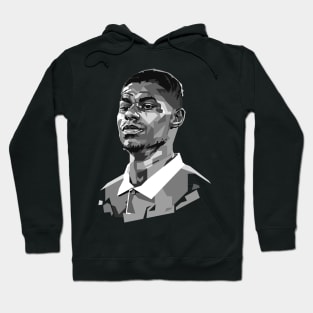 Marcus Rashford Grayscale Portrait Illustration Hoodie